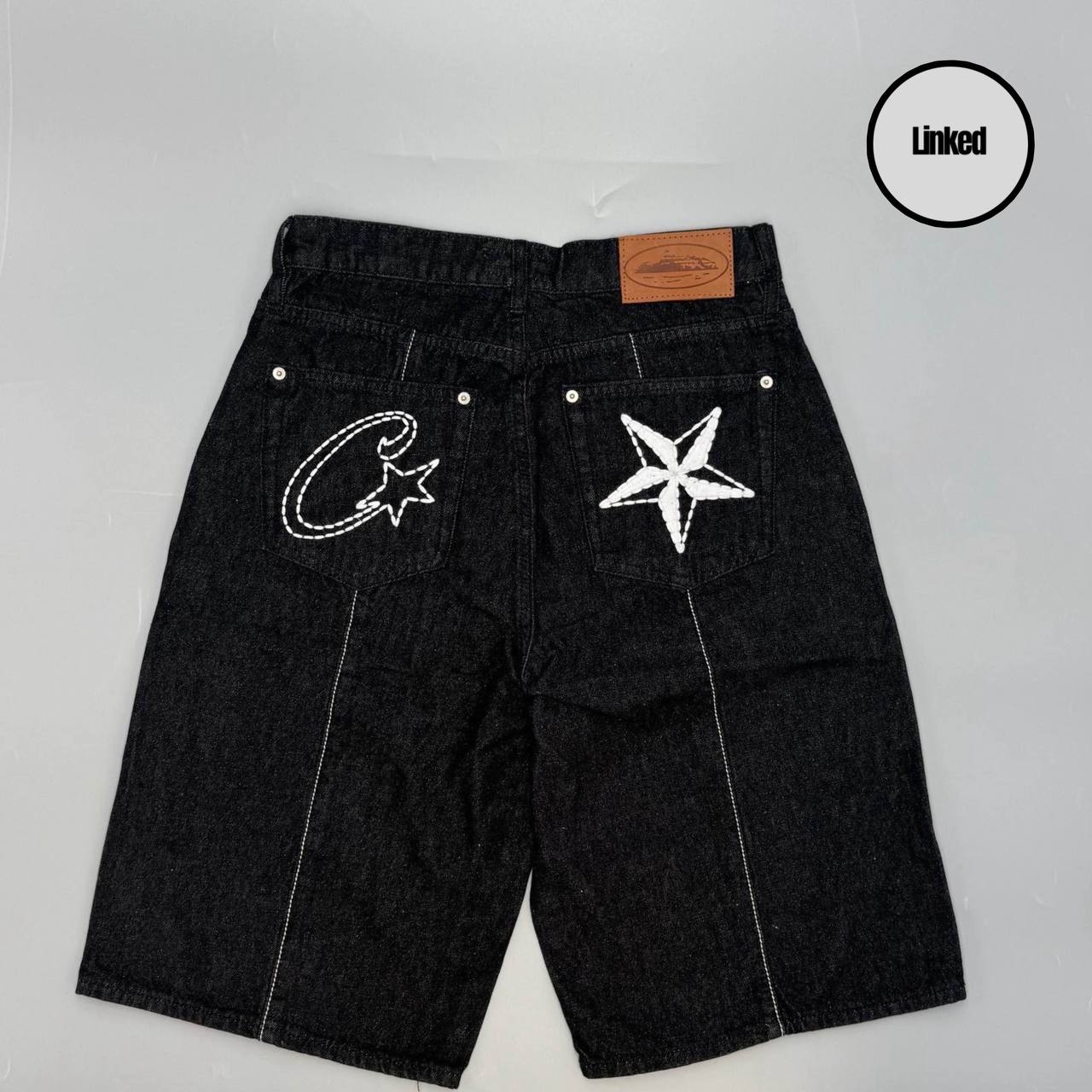 CORTEIZ BLACK C STAR DENIM SHORTS