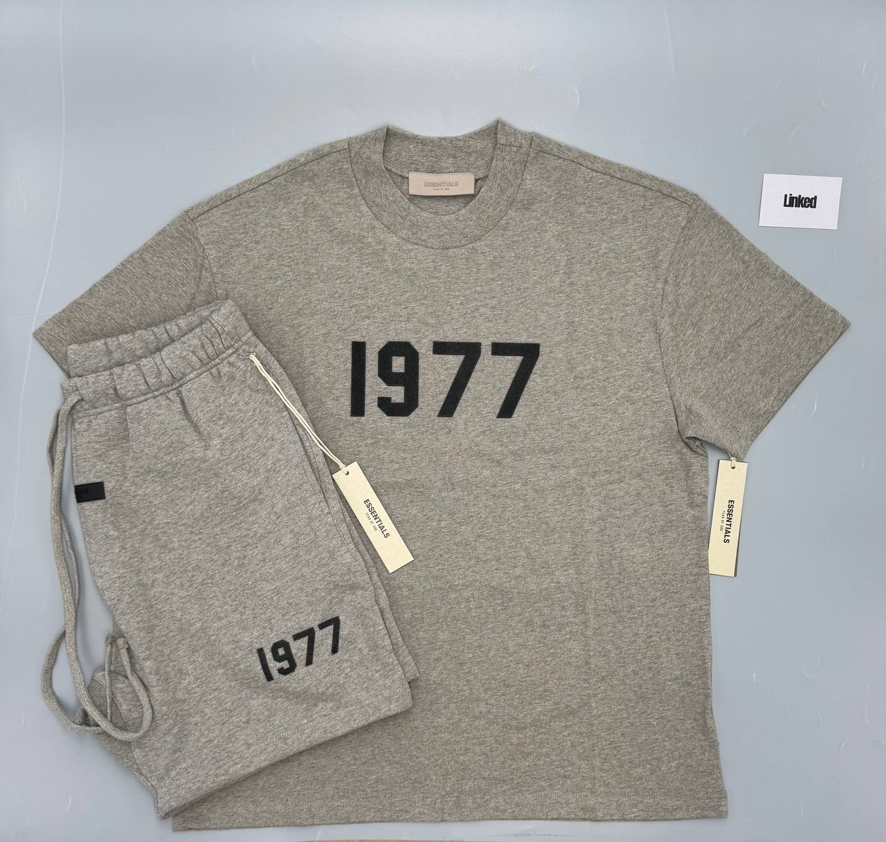 FEAR OF GOD / ESSENTIALS SS22 1977 DARK OATMEAL SHORT SET
