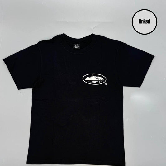 CORTEIZ BLACK ROUND LABELED T-SHIRT
