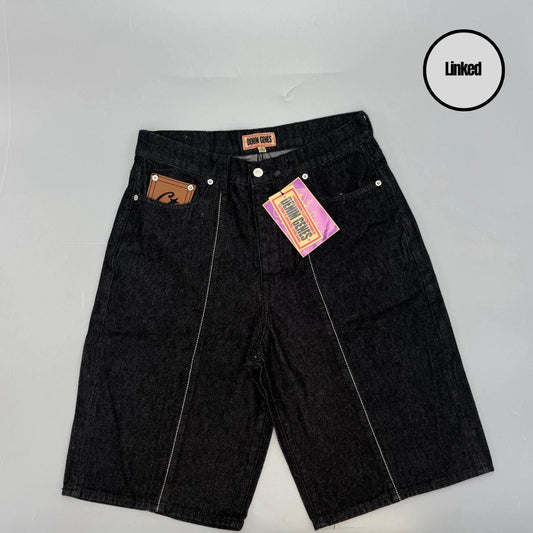 CORTEIZ BLACK C STAR DENIM SHORTS