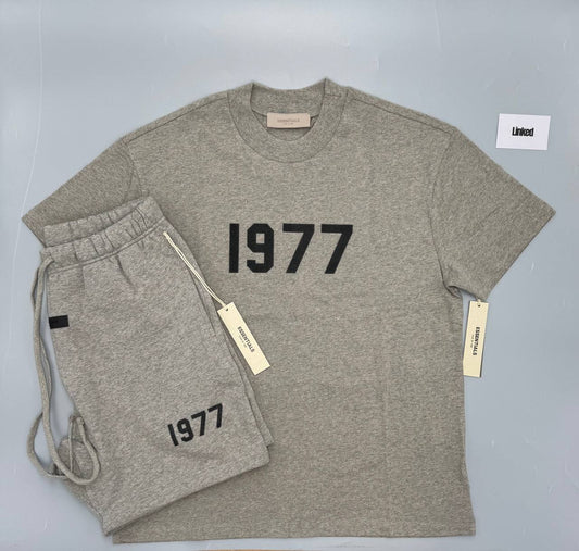 FEAR OF GOD / ESSENTIALS SS22 1977 DARK OATMEAL SHORT SET